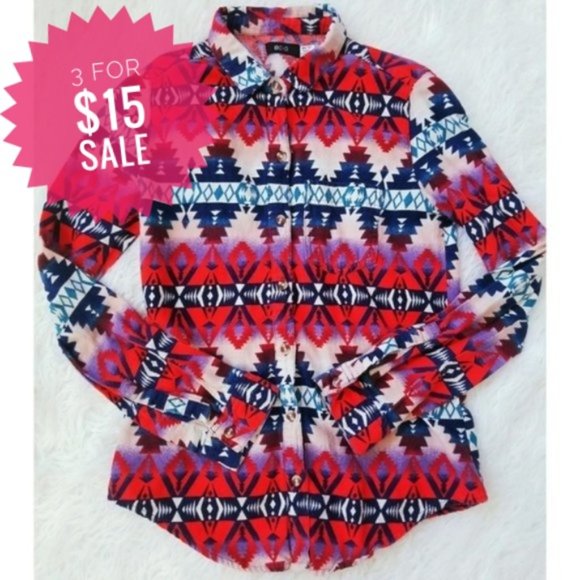 BDG Tops - 😍 Urban Outfitters Abstract Button Down Flannel